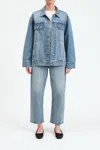Daze Beau Boyfriend Oversized Jacket In Twinkle In Blue