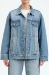 Daze Beau Embellished Denim Trucker Jacket In Twinkle