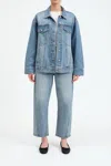 Daze Beau Embellished Denim Trucker Jacket In Multi