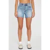 Daze Bottom Line Distressed Cutoff Denim Shorts In Dancefloor