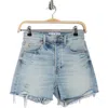 Daze Bottom Line Distressed Cutoff Denim Shorts In Psychic