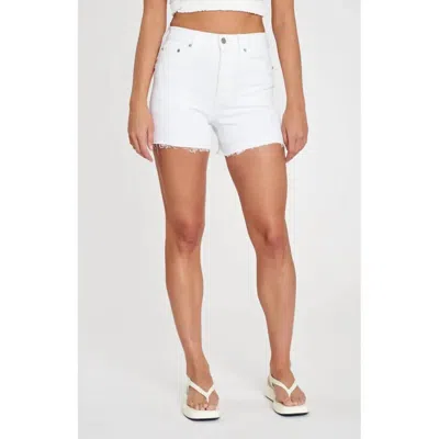 Daze Bottom Line High-rise Denim Shorts In Marshmallow In White