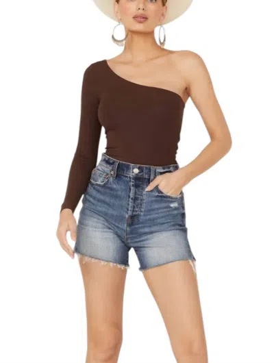 Daze Bottom Line High Rise Short In Tru Vintage In Brown