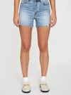 Daze Bottom Line Distressed Cutoff Denim Shorts In Multi