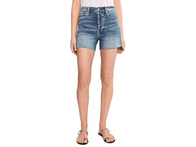 Daze Bottom Line High-rise Vintage Shorts In Blue
