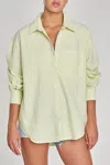 DAZE BOYFRIEND BUTTON UP SHIRT IN LIMEADE STRIPE