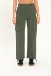 DAZE CADET CARGO HIGH RISE CINCH HEM PANTS IN GRASS