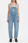 Daze Canyon Barrel Leg Denim Overalls In Plot Twist