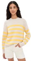 Daze Carlyle Sweater Yellow Cream Stripe In Yellow
