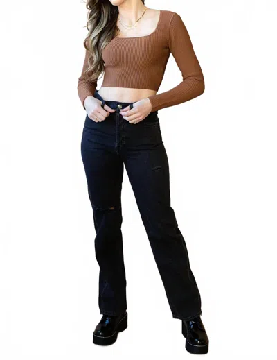 Daze Cassie High Rise Jeans In Night Shade In Black