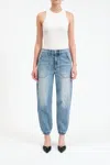 Daze Champ High Rise Tapered Jogger In Wings In Blue