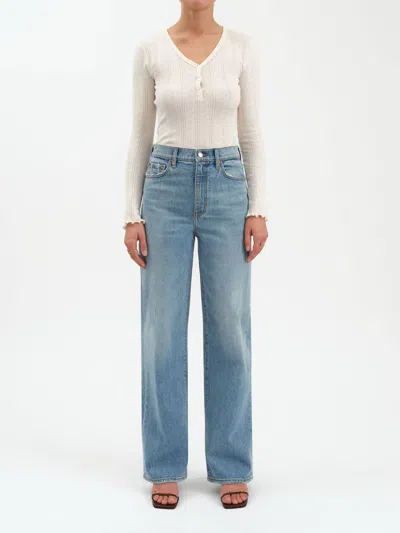 Daze City Straight High Rise Jean In Be Mine In Blue