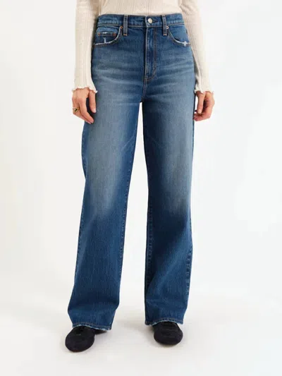 Daze City Straight High Rise Jean In Bright Blue In Multi