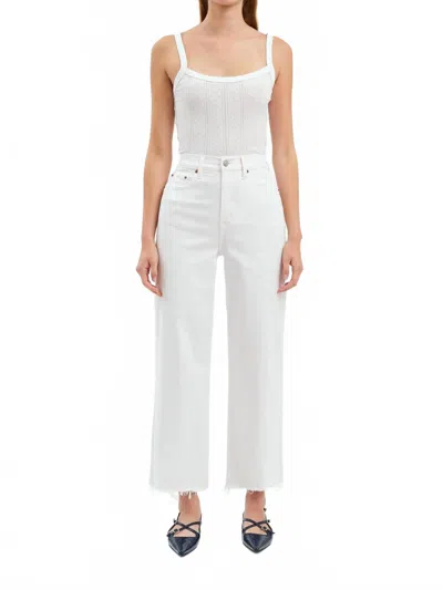 Daze Crop High Rise Vintage Straight Jeans In Swan In Multi