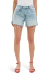 Daze Crossroad Mid Rise Denim Cutoff Shorts In Reverie Vintage