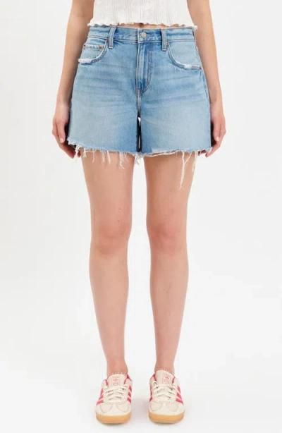 Daze Crossroads Cutoff Denim Shorts In Blue