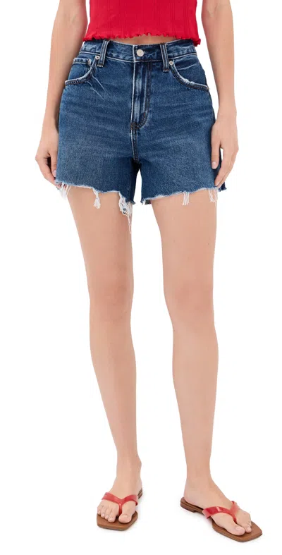 Daze Crossroads Loose Denim Shorts Currents In Blue