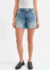 Daze Crossroads Mid-rise Jean Short In Instinct Vintage In Blue