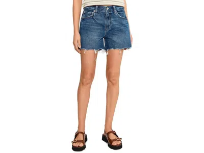 Daze Crossroads Mid-rise Loose Shorts In Blue