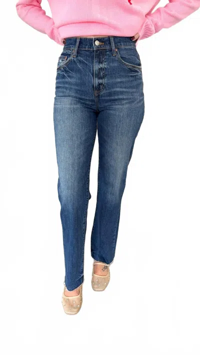 Daze Cullen High Rise Vintage Straight Jeans In Blue