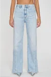 Daze Kickback High Rise Palazzo Jeans In Hush In Blue