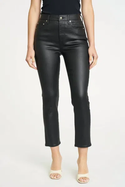 Daze Daily Driver High Rise Skinny Pants In Coated Asphalt In Black
