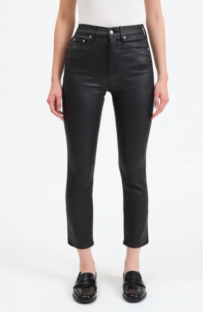 Daze Daily Driver High Waist Crop Cigarette Jeans In Coated Asphalt
