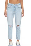Daze Daily Driver Straight Leg Jeans In Believer Distressed In Animal Print