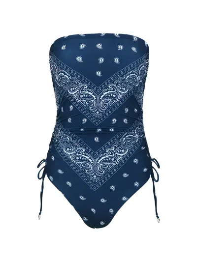 Daze Dayz Bandana Blues Tube Strapless Swimsuit