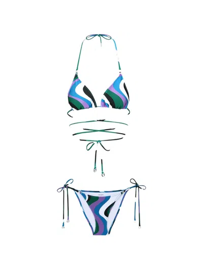 Daze Dayz Pado Abstract-print Wrap-around Bikini In Multi