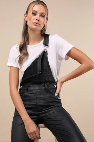 Daze Denim Broadway Black Coated Overalls