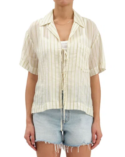 Daze Denim Buttercup Tie Front Shirt In Neutral