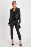Daze Denim Daily Driver Black Coated High Rise Skinny Jeans In Black