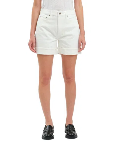 Daze Denim Easy Rider Swan Vintage Mid Rise Cuffed Short In White
