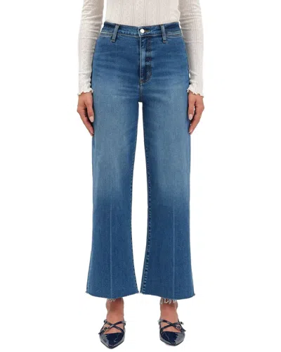 Daze Denim Pleaser Indigo Wave High Rise Wide Ankle Jean In Blue