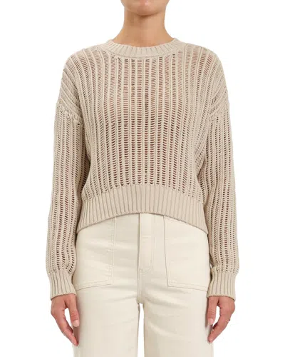 Daze Denim Seaside Open Stitch Sweater In Neutral