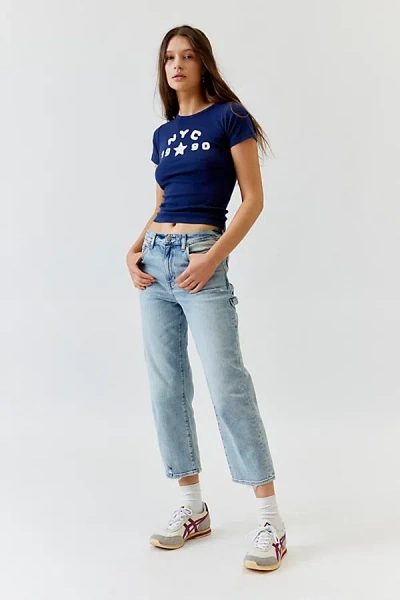 Daze Denim Sundaze Cropped Utility Jean In Light Blue, Women's At Urban Outfitters