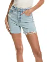 Daze Denim Sunshort High Rise Long Short In Blue