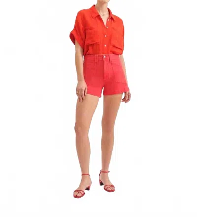 Daze Denim Valley Shorts In Cherry In Red