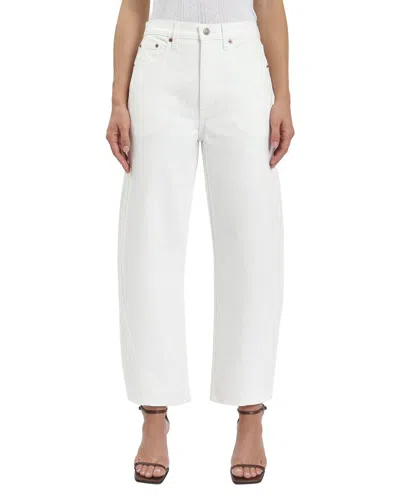 Daze Denim Westward Swan Barrel Jean In White