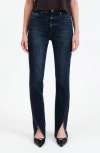 Daze Downtown High Waist Split Hem Straight Leg Jeans In Cheap Thrills In Cheap Thrills