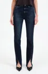 Daze Downtown High Waist Split Hem Straight Leg Jeans In Cheap Thrills In Multi