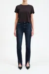 Daze Downtown High Waist Split Hem Straight Leg Jeans In Cheap Thrills In Multi