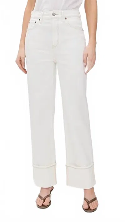 Daze East Side High Rise Loose Fit Jeans In Vanilla In White