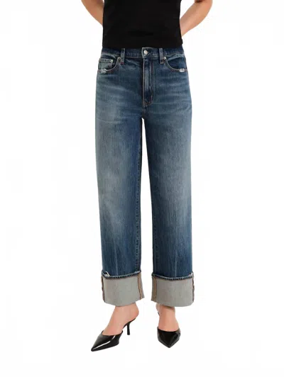 Daze Eastside High Rise Loose Jeans In Crush Hour Wash In Blue