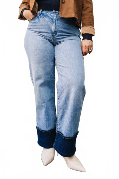Daze Eastside High Rise Loose Jeans In Plunge In Blue