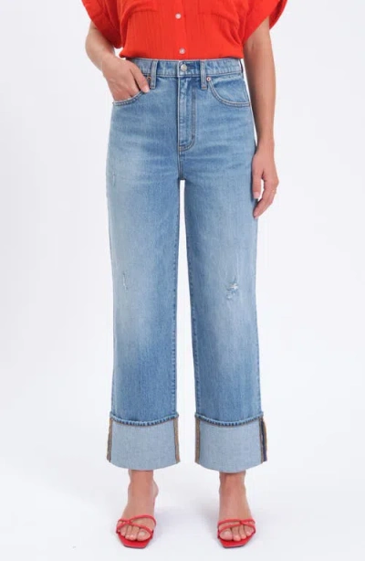 Daze Eastside High Waist Cuff Crop Straight Leg Jeans