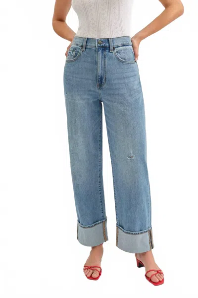 Daze Eastside Loose Cuff Jeans In Bemin In Blue