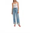 Daze Eastside Wide Leg Cuff Denim Jeans In All Mine Vintage In Blue