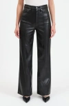 Daze Sun High Waist Straight Leg Faux Leather Pants In Cinematic